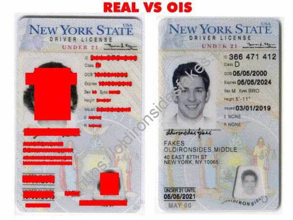 old ironside fake || New York Driver License(NY U21)